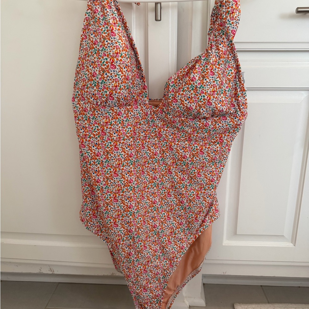 J. Crew Colorful Floral Swimsuit